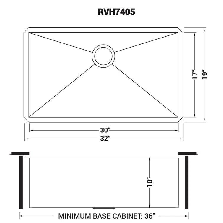 Nesta 32'' L Undermount Single Bowl Stainless Steel Kitchen Sink