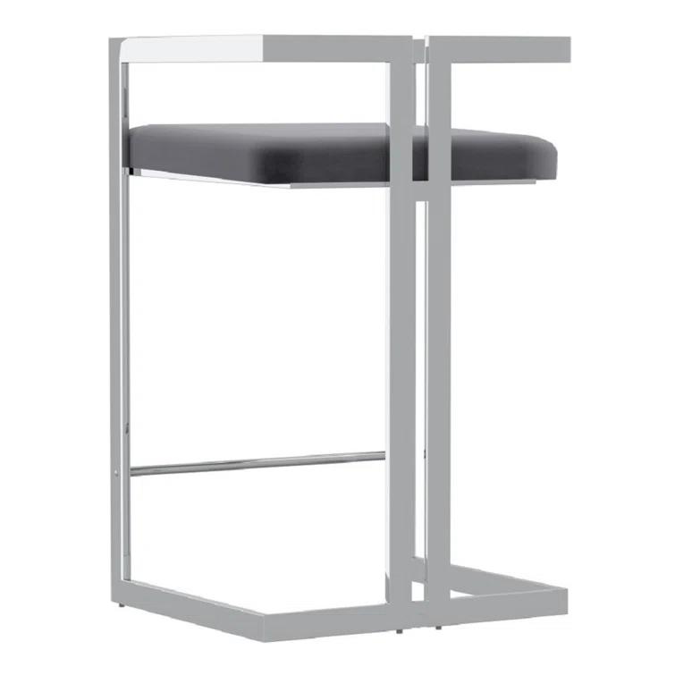 Upholstered 26'' Counter Stool with Metal Frame