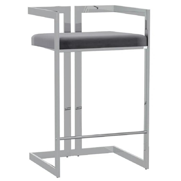 Upholstered 26'' Counter Stool with Metal Frame