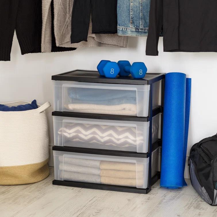 IRIS USA, Inc. 3 Drawer Wide Plasitc Chest (Set of 2)