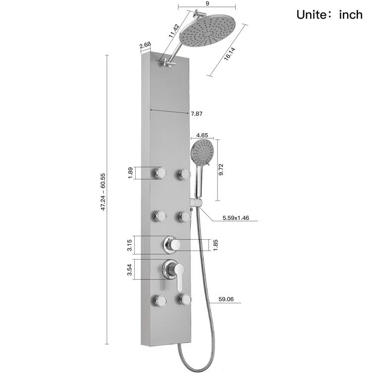 60.55'' Shower Panel with Adjustable Shower Head