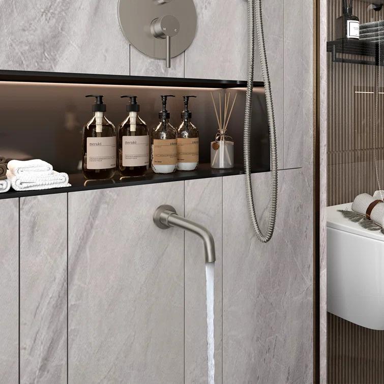 Luxury Wall-Mounted 3-Function Shower System Solid Brass Mixer Valve, 1.8 GPM Flow & Dual Showerheads with Rough-in Valve