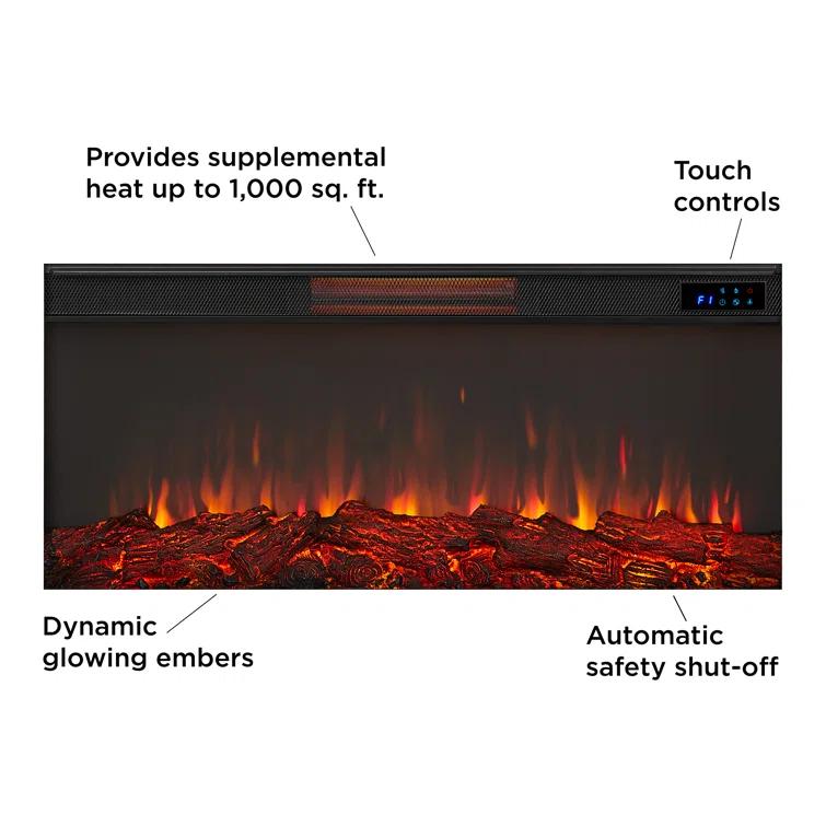 Real Flame Benjamin 81" Landscape TV Stand with Electric Fireplace by Real Flame