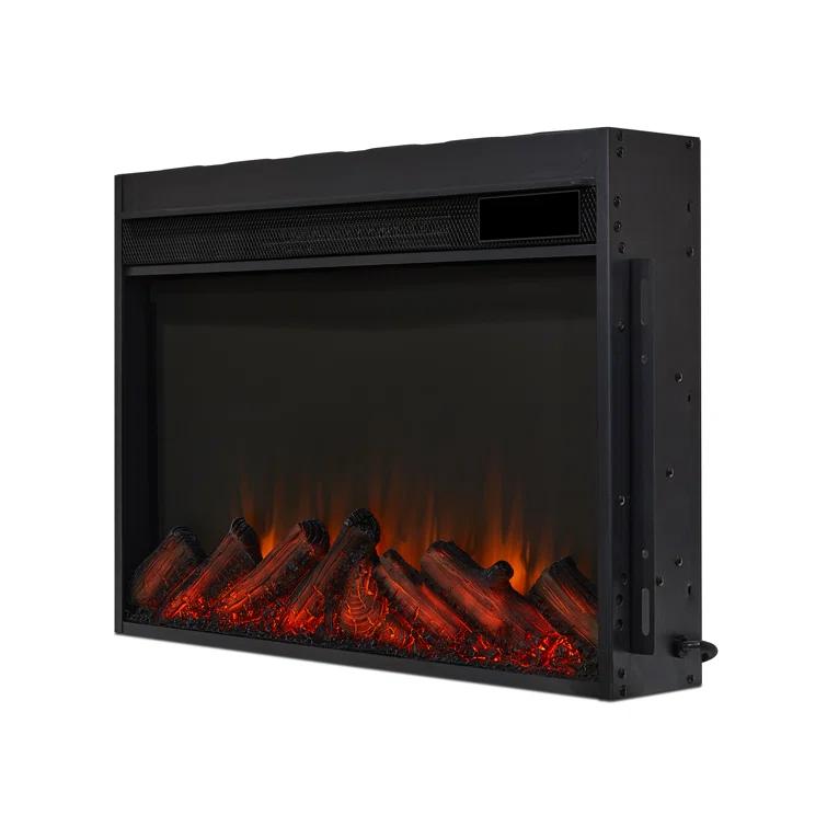 Crawford 48" Slim Electric Fireplace in Black by Real Flame