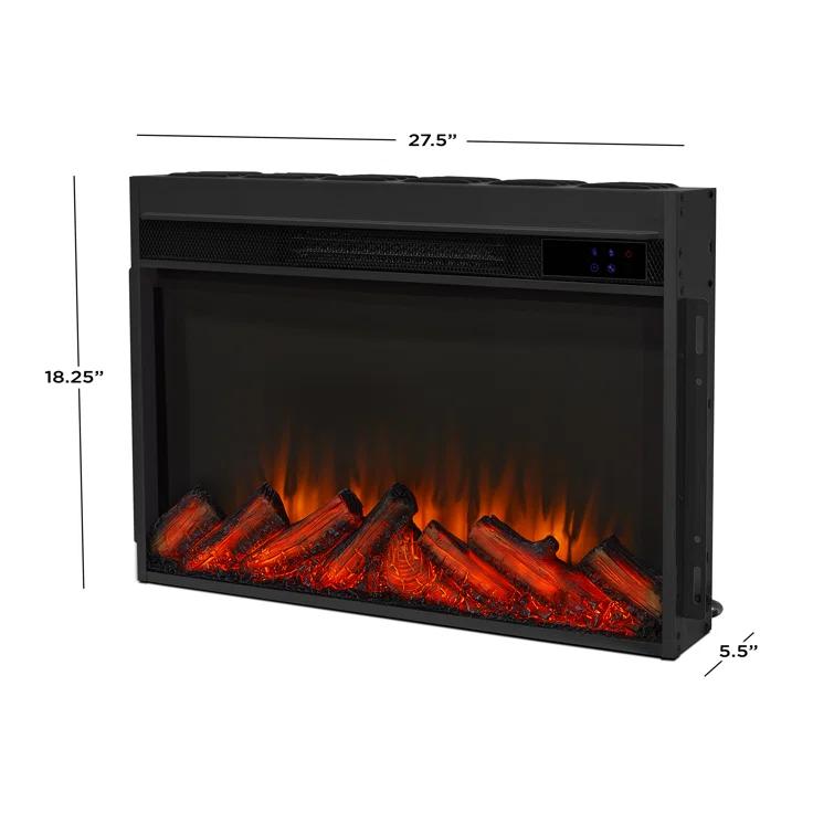 Crawford 48" Slim Electric Fireplace in Black by Real Flame