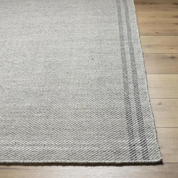 Lavande Wool Area Rug in Dark Gray/Ivory