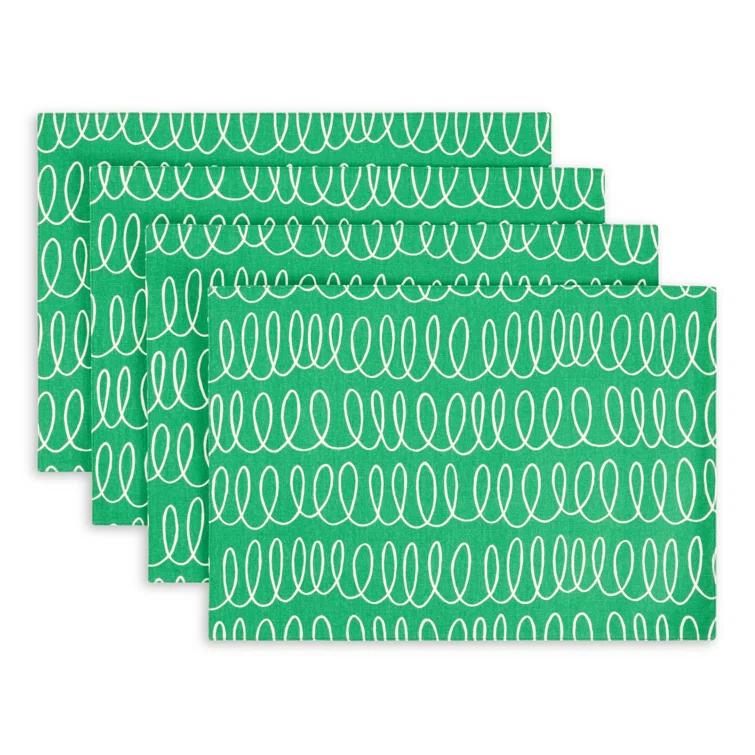 Kate Spade New York Placemats, Reversible, 100% Cotton, Machine Washable (Set of 4)