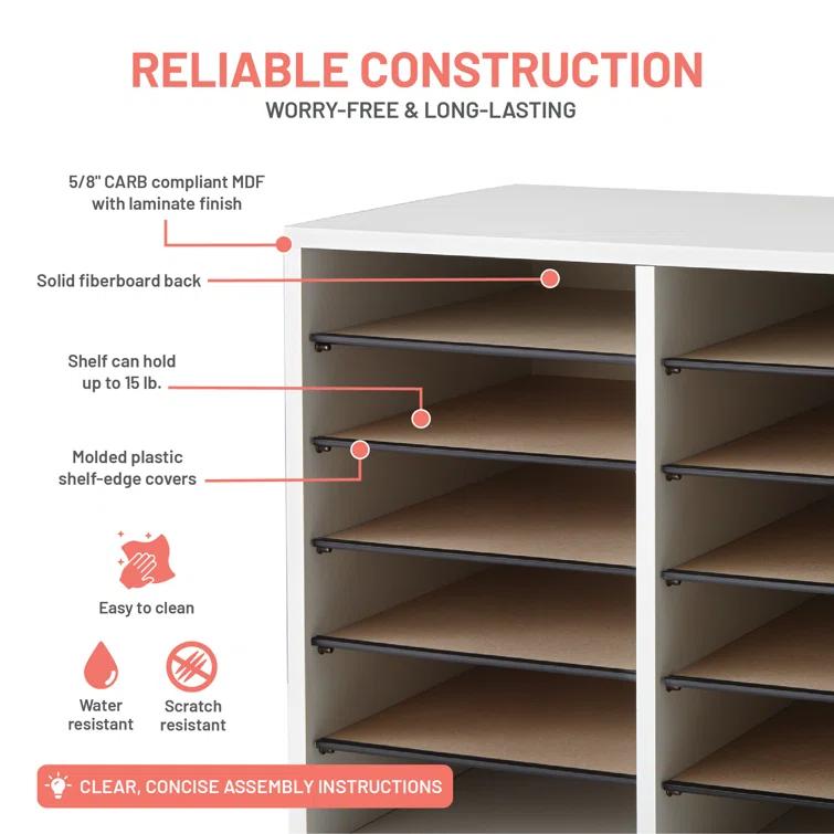 Wood Adjustable-Compartment Literature Organizer (Desktop)