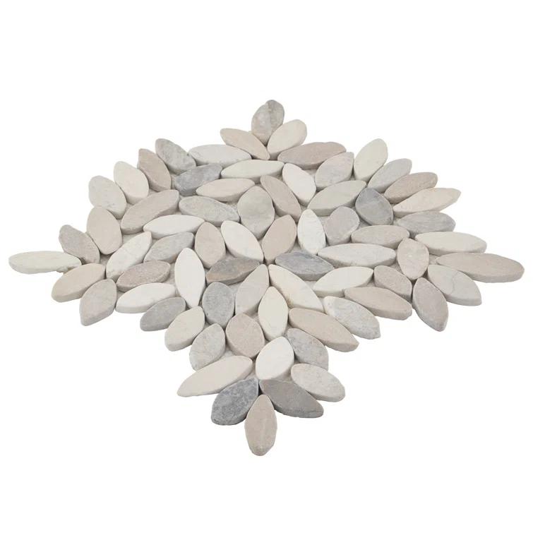 Picturesque Flower 11.81 in. x 11.81 in. Natural Stone Floor and Wall Mosaic Tile (0.97 Sq. Ft. / Each)