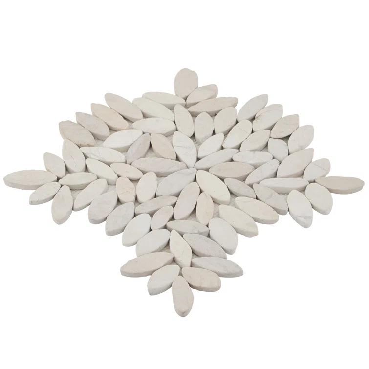 Picturesque Flower 11.81 in. x 11.81 in. Natural Stone Floor and Wall Mosaic Tile (0.97 Sq. Ft. / Each)