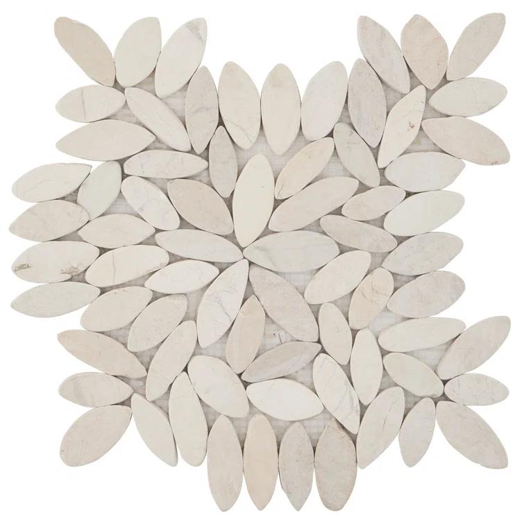 Picturesque Flower 11.81 in. x 11.81 in. Natural Stone Floor and Wall Mosaic Tile (0.97 Sq. Ft. / Each)