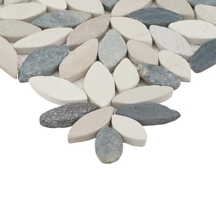 Picturesque Flower 11.81 in. x 11.81 in. Natural Stone Floor and Wall Mosaic Tile (0.97 Sq. Ft. / Each)