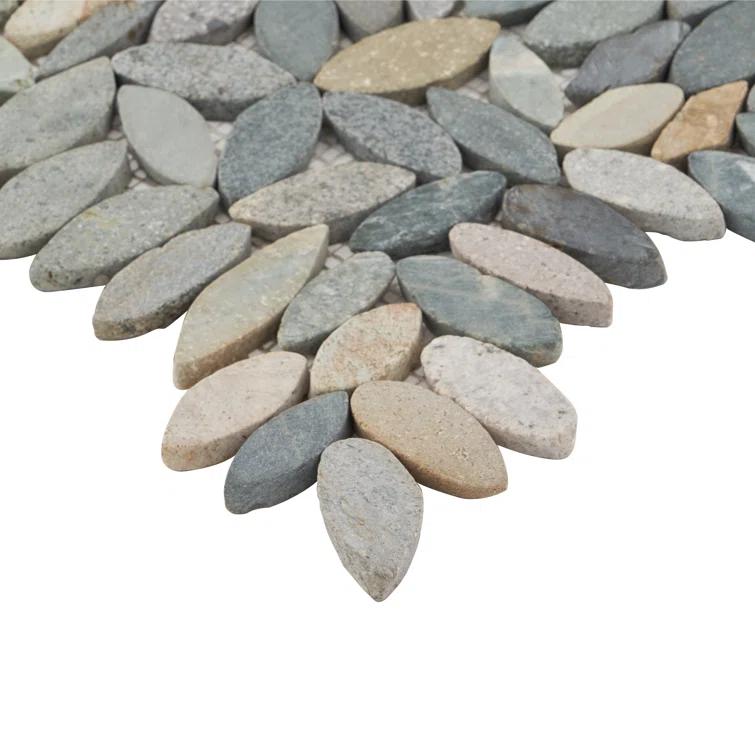 Picturesque Flower 11.81 in. x 11.81 in. Natural Stone Floor and Wall Mosaic Tile (0.97 Sq. Ft. / Each)