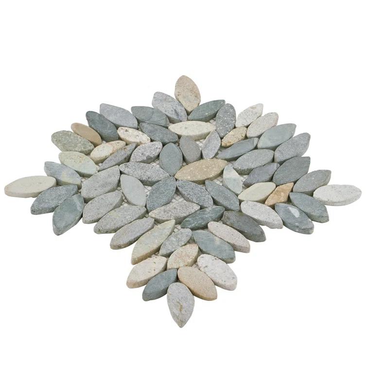 Picturesque Flower 11.81 in. x 11.81 in. Natural Stone Floor and Wall Mosaic Tile (0.97 Sq. Ft. / Each)