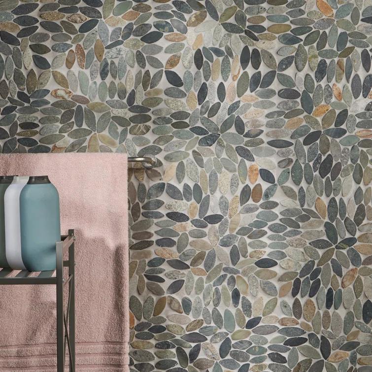 Picturesque Flower 11.81 in. x 11.81 in. Natural Stone Floor and Wall Mosaic Tile (0.97 Sq. Ft. / Each)