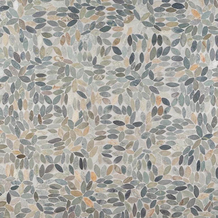 Picturesque Flower 11.81 in. x 11.81 in. Natural Stone Floor and Wall Mosaic Tile (0.97 Sq. Ft. / Each)