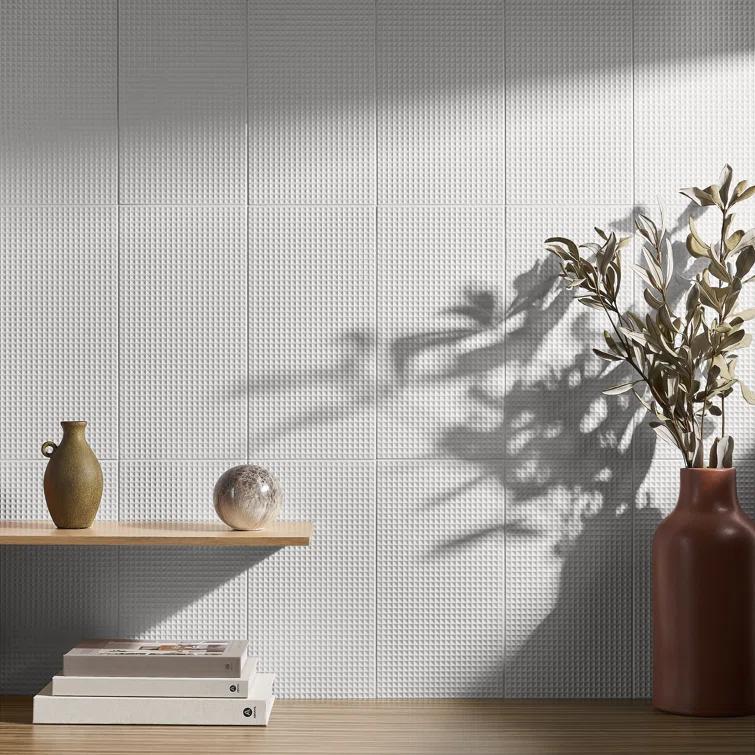 Level Waffle 7.87" x 15.74" Ceramic Patterned Tile