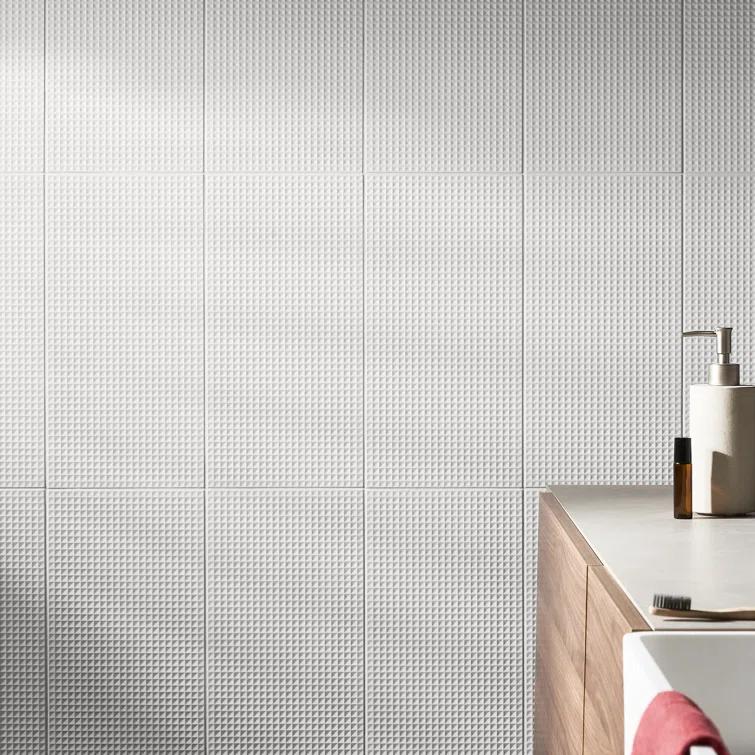Level Waffle 7.87" x 15.74" Ceramic Patterned Tile