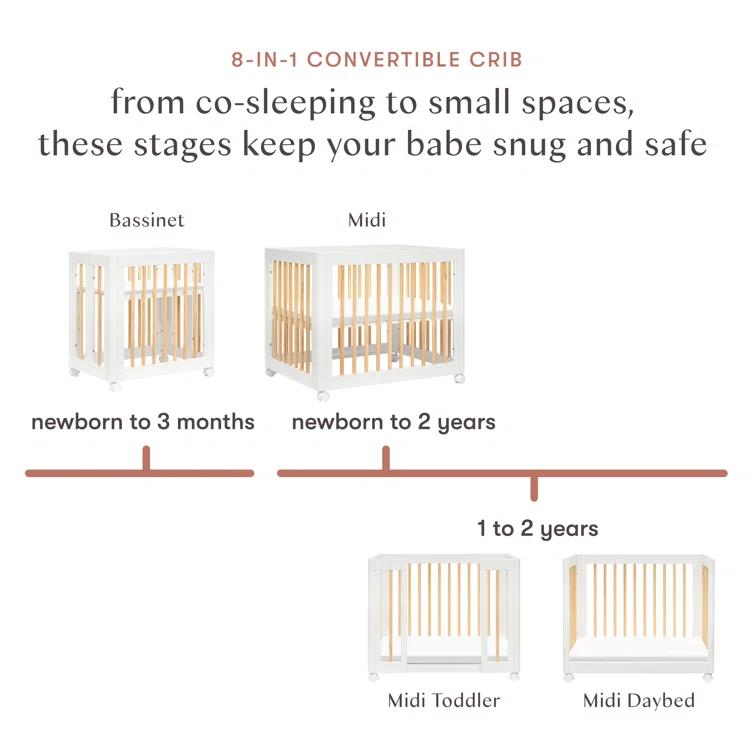Yuzu 8-In-1 Convertible Crib With All-Stages Conversion Kits