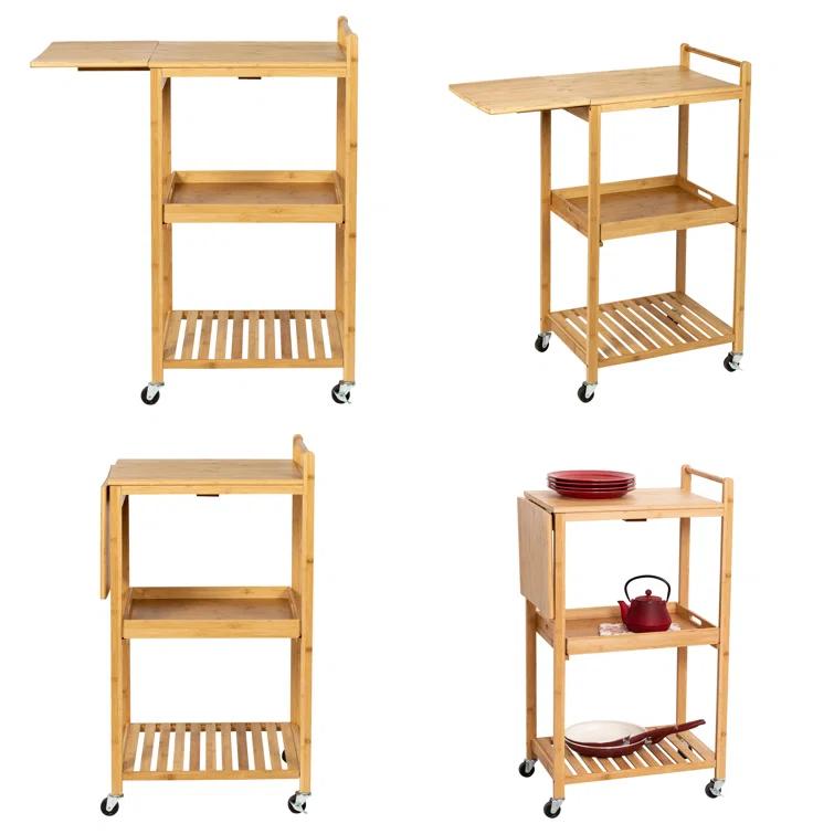 Bamboo Rolling Kitchen Cart