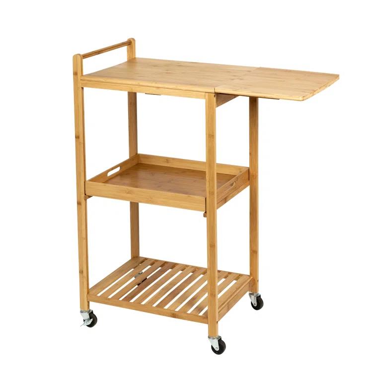 Bamboo Rolling Kitchen Cart