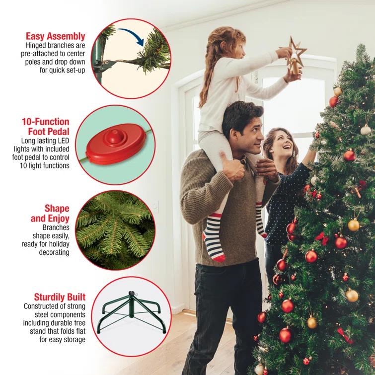 6.5' Prelit LED Medium Jersey Fraser Fir Artificial Christmas Tree Dual Color Lights - National Tree Company
