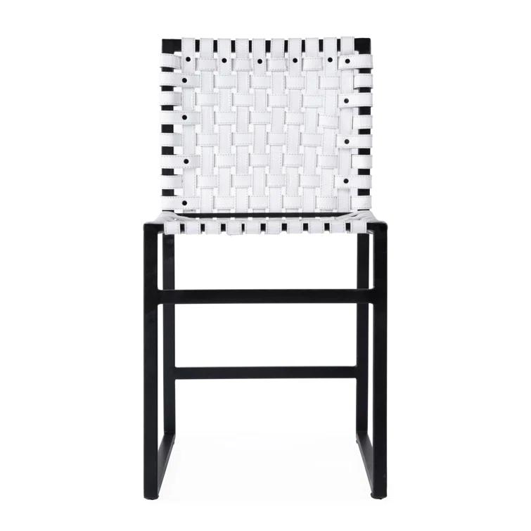 Butler Specialty Company Urban 25" Woven Leather Side Chair In White