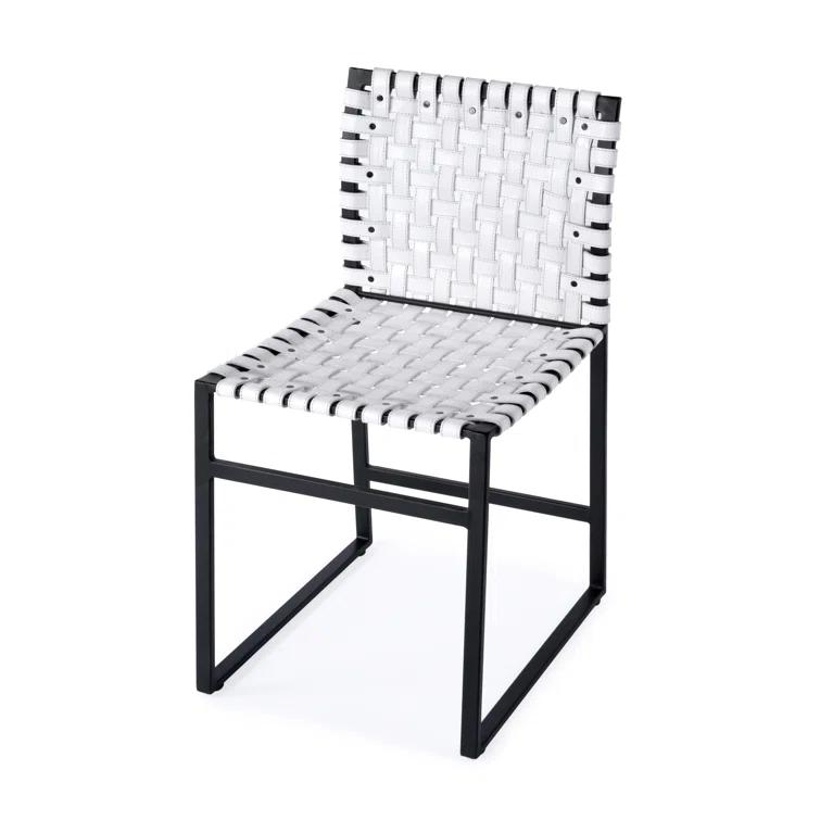 Butler Specialty Company Urban 25" Woven Leather Side Chair In White