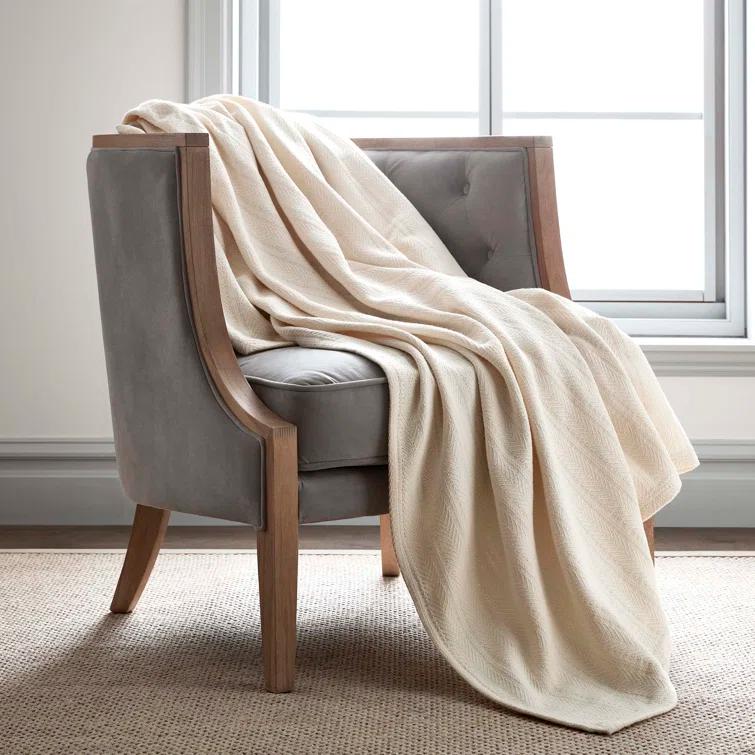 Vellux Vellux 100% Cotton Blanket - Soft, Breathable, Cozy & Lightweight Thermal Blanket  All-Season Blanket Perfect for Layering Bed, Couch & Sofa - Hotel Quality