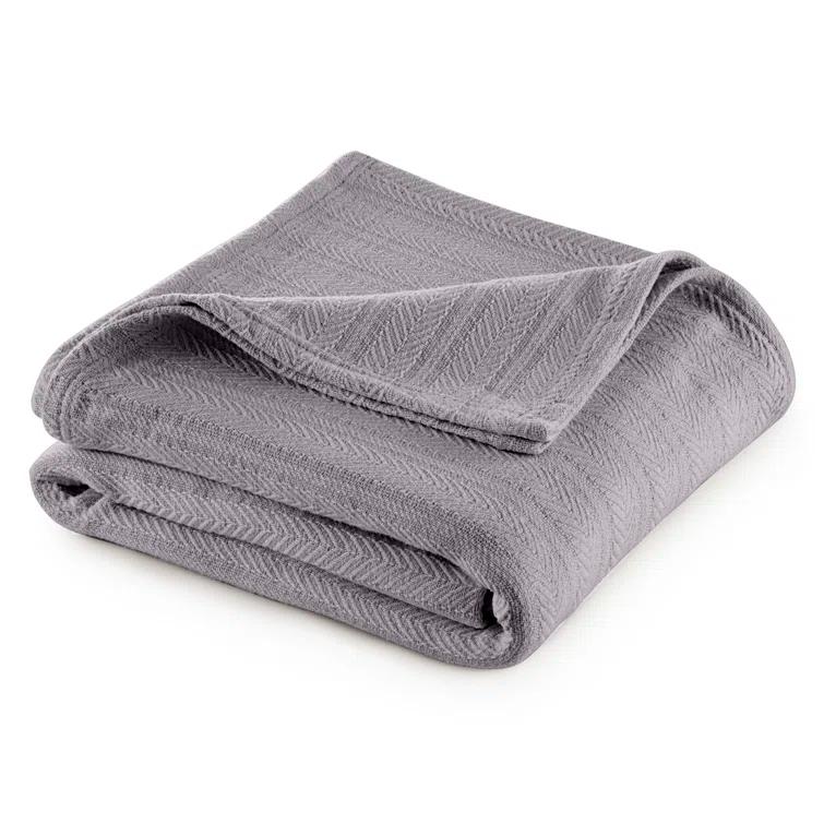 Vellux Vellux 100% Cotton Blanket - Soft, Breathable, Cozy & Lightweight Thermal Blanket  All-Season Blanket Perfect for Layering Bed, Couch & Sofa - Hotel Quality