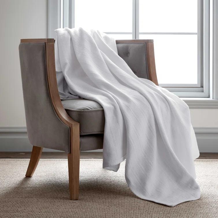 Vellux Vellux 100% Cotton Blanket - Soft, Breathable, Cozy & Lightweight Thermal Blanket  All-Season Blanket Perfect for Layering Bed, Couch & Sofa - Hotel Quality