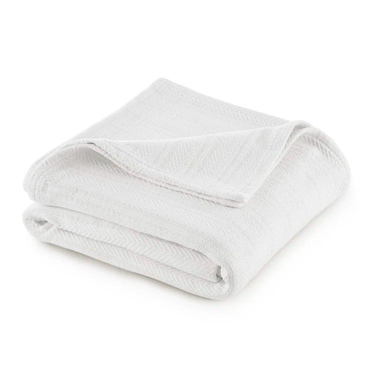 Vellux Vellux 100% Cotton Blanket - Soft, Breathable, Cozy & Lightweight Thermal Blanket  All-Season Blanket Perfect for Layering Bed, Couch & Sofa - Hotel Quality