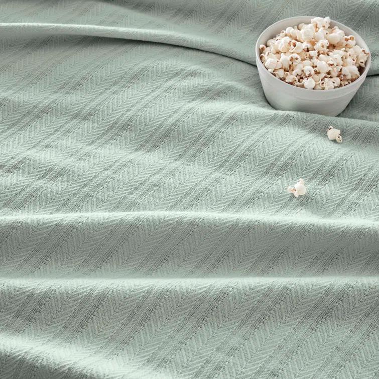 Vellux Vellux 100% Cotton Blanket - Soft, Breathable, Cozy & Lightweight Thermal Blanket  All-Season Blanket Perfect for Layering Bed, Couch & Sofa - Hotel Quality
