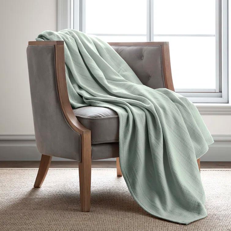 Vellux Vellux 100% Cotton Blanket - Soft, Breathable, Cozy & Lightweight Thermal Blanket  All-Season Blanket Perfect for Layering Bed, Couch & Sofa - Hotel Quality