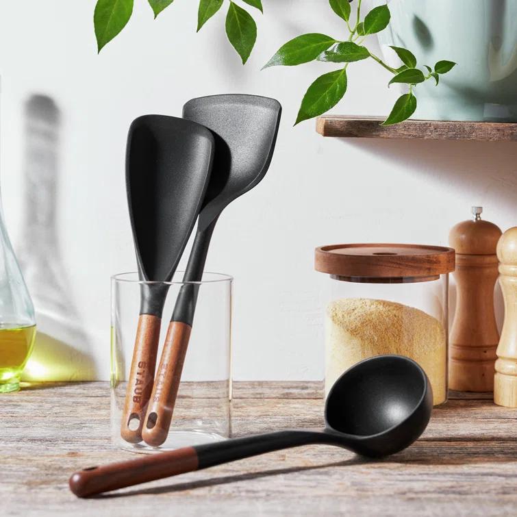 Staub Silicone with Wood Handle 3-Piece Cooking Utensil Set