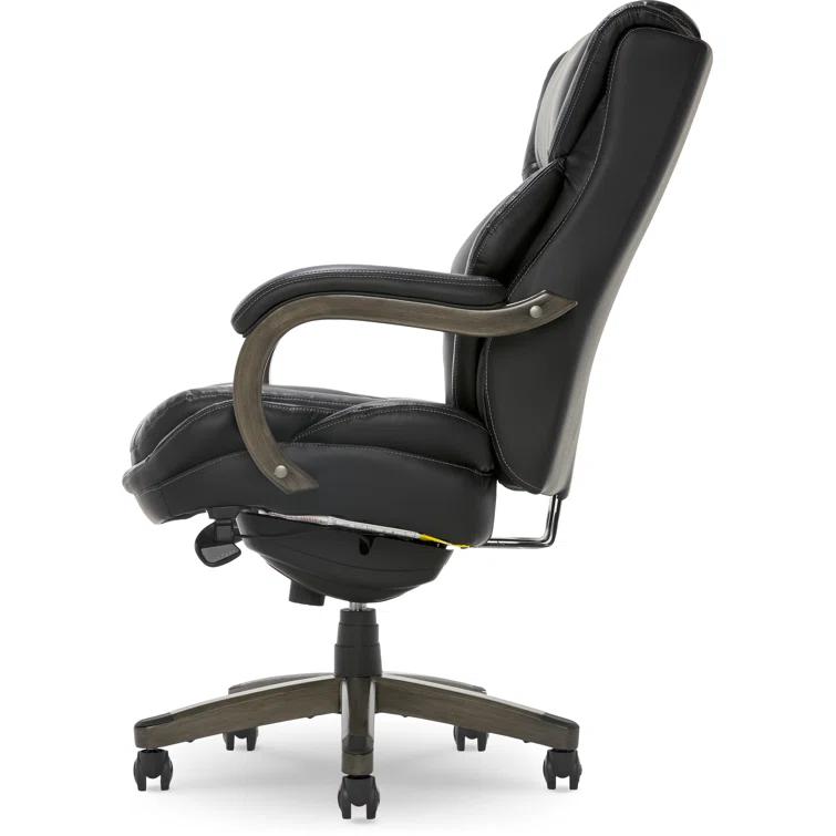 La-Z-Boy La-Z-Boy Harnett Big and Tall Executive Office Chair, Ergonomic High-Back Chair with Solid Wood Arms, ComfortCore with Memory Foam Cushions, Bonded Leather