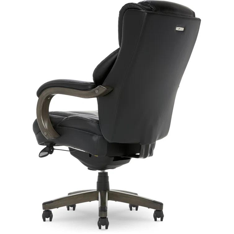 La-Z-Boy La-Z-Boy Harnett Big and Tall Executive Office Chair, Ergonomic High-Back Chair with Solid Wood Arms, ComfortCore with Memory Foam Cushions, Bonded Leather