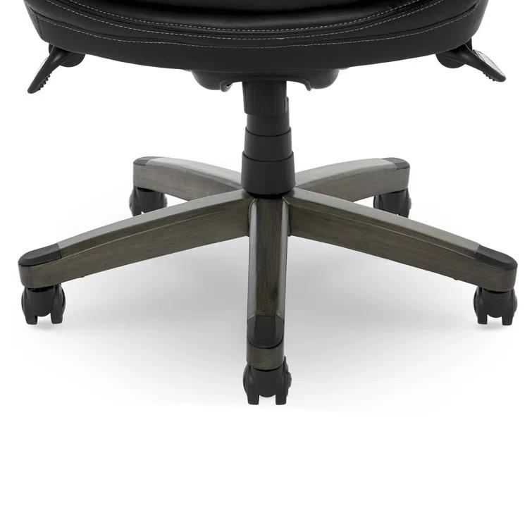 La-Z-Boy La-Z-Boy Harnett Big and Tall Executive Office Chair, Ergonomic High-Back Chair with Solid Wood Arms, ComfortCore with Memory Foam Cushions, Bonded Leather