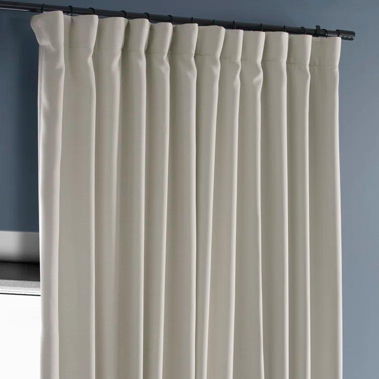 Textured Faux Linen Rod Pocket Room Darkening Curtains for Bedroom & Living Room Curtains - Single Panel Drapes