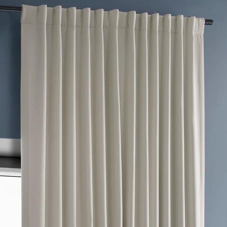 Textured Faux Linen Rod Pocket Room Darkening Curtains for Bedroom & Living Room Curtains - Single Panel Drapes