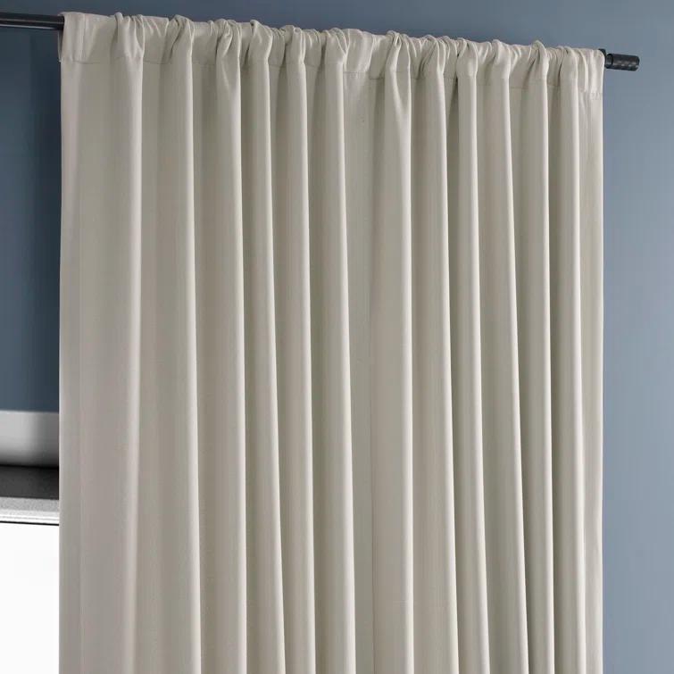 Textured Faux Linen Rod Pocket Room Darkening Curtains for Bedroom & Living Room Curtains - Single Panel Drapes