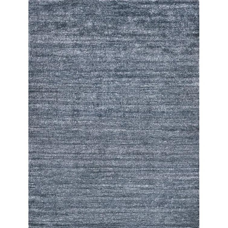 Charcoal Hand-Knotted Wool and Viscose 10' x 14' Area Rug