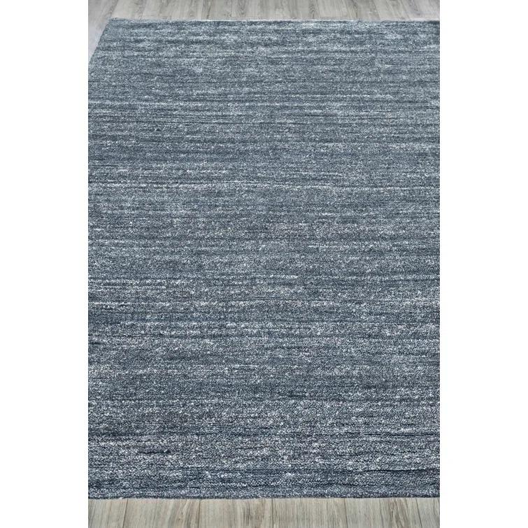 Charcoal Hand-Knotted Wool and Viscose 10' x 14' Area Rug