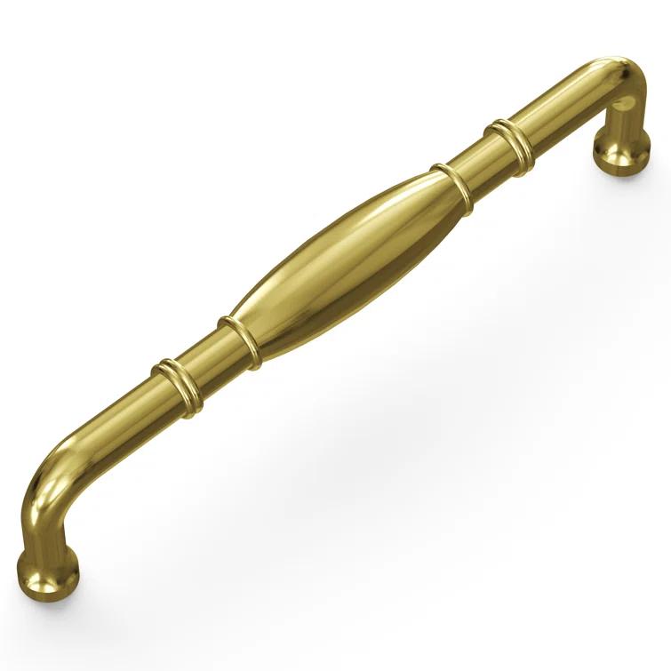 Hickory Hardware Williamsburg Collection Handle Pull - 3" Center to Center Cabinet Pull Polished Brass - Farmhouse Hardware for Drawers & Cabinets (Set of 10)