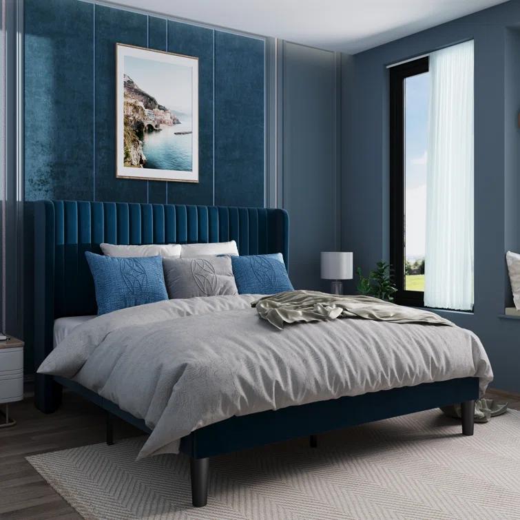 Candler Upholstered Platform Bed with Wingback