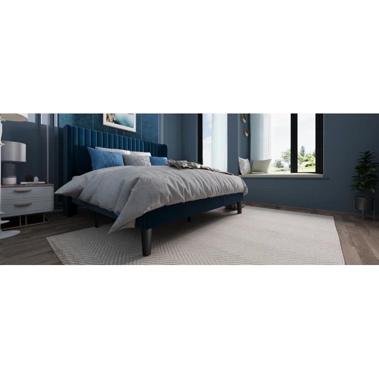 Candler Upholstered Platform Bed with Wingback