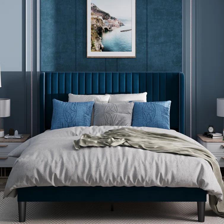 Candler Upholstered Platform Bed with Wingback