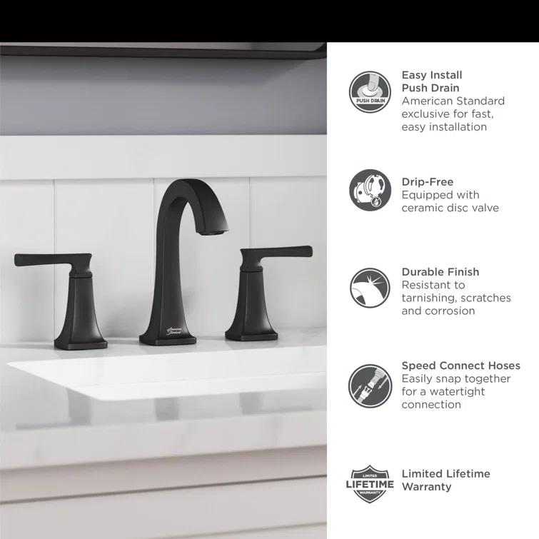 American Standard Belmeade Widespread Faucet 2-handle Bathroom Faucet with Drain Assembly 7426801.295