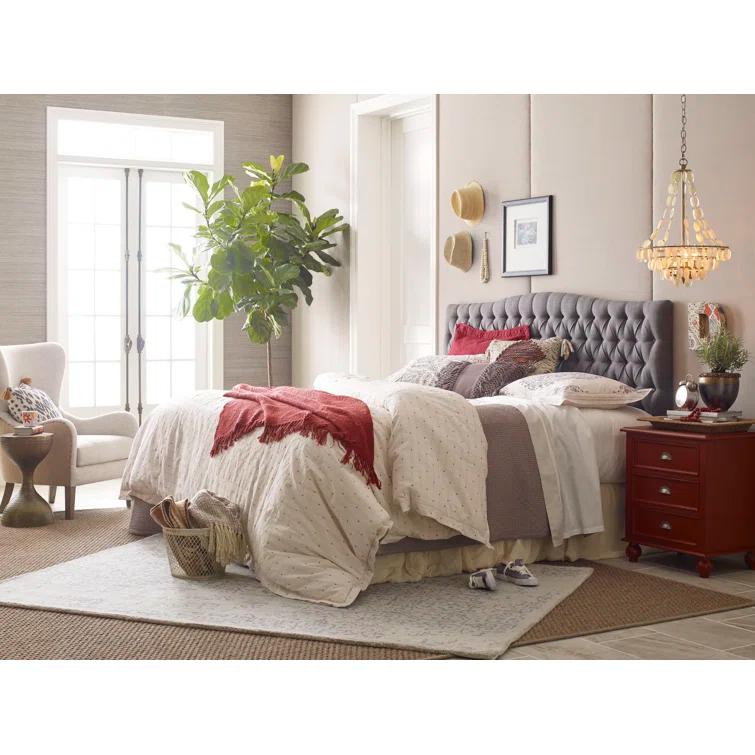 Elle Decor Celeste Tufted Upholstered Padded Headboard with Contemporary Button Tufting & Reviews | Wayfair