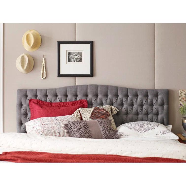 Elle Decor Celeste Tufted Upholstered Padded Headboard with Contemporary Button Tufting & Reviews | Wayfair